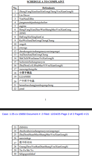 Keith律所圣诞突击！25-cv-15650，Diane Kater乡村风圣诞作品维权，30家高危店铺名单！