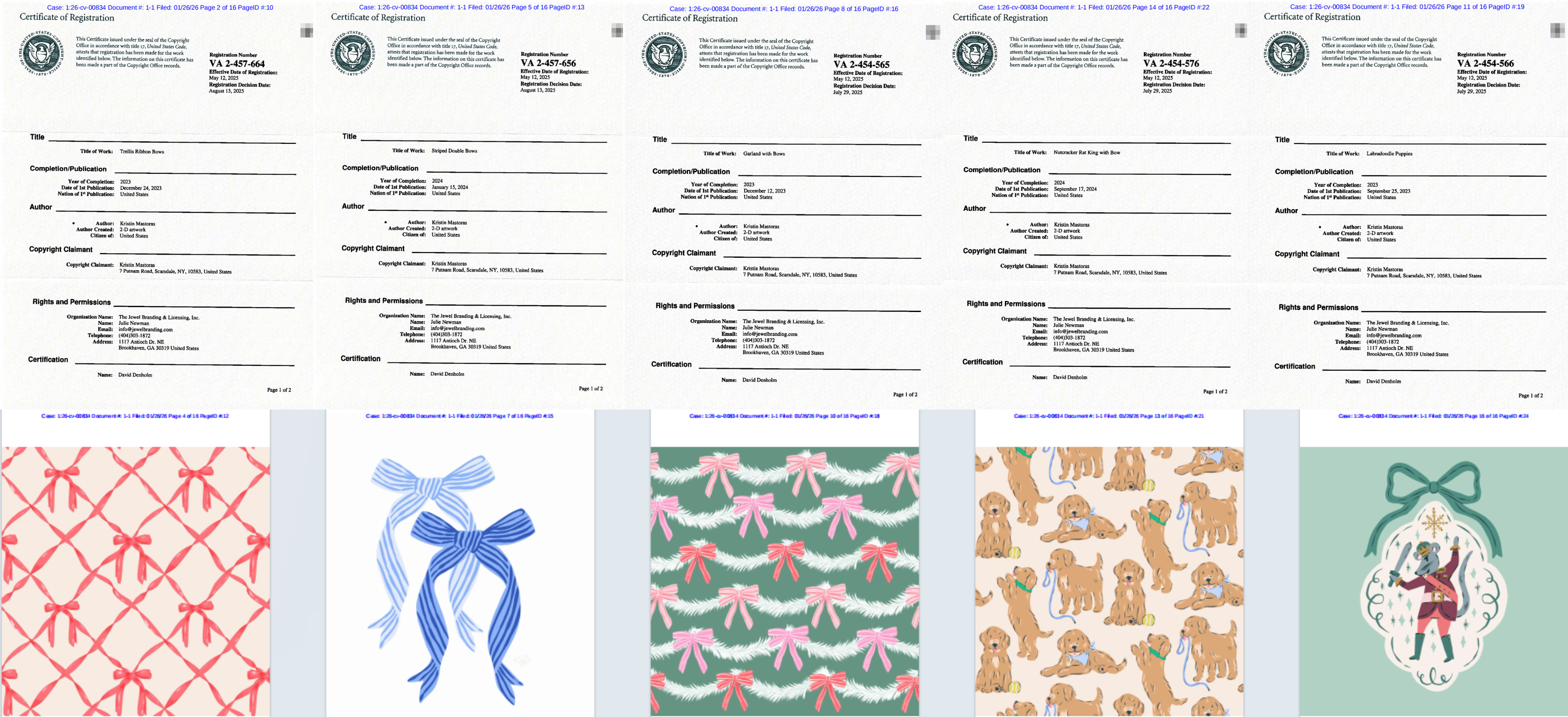 26-cv-00834，26-cv-00835，蝴蝶结与黑猫双双维权，近80店面临冻结风险！