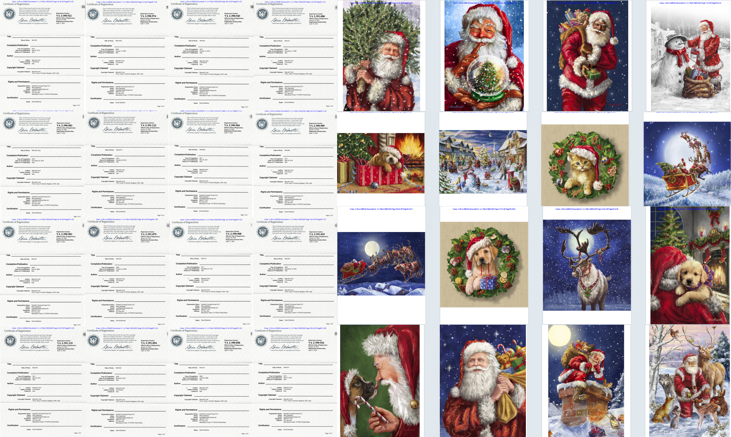 2026-cv-03526 ，第13次版权维权，16幅圣诞老人图案，50店涉案名单！